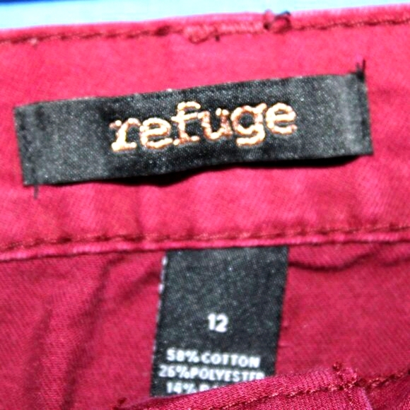 Refuge Skinny Leg Jeggings Jeans - Women's Size 12 - Burgundy - Picture 4 of 4